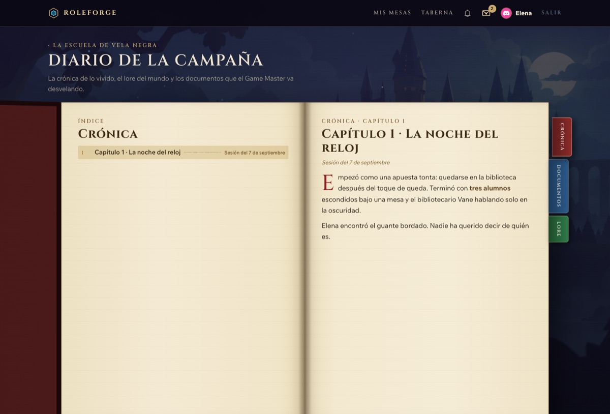 El diario de la campaña abierto por un capítulo